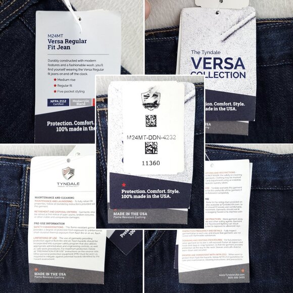 Tyndale FR Jeans CAT2 Versa Flame Resistant FRMC Men's "42x32" Real 44x33 NWT - Picture 3 of 10